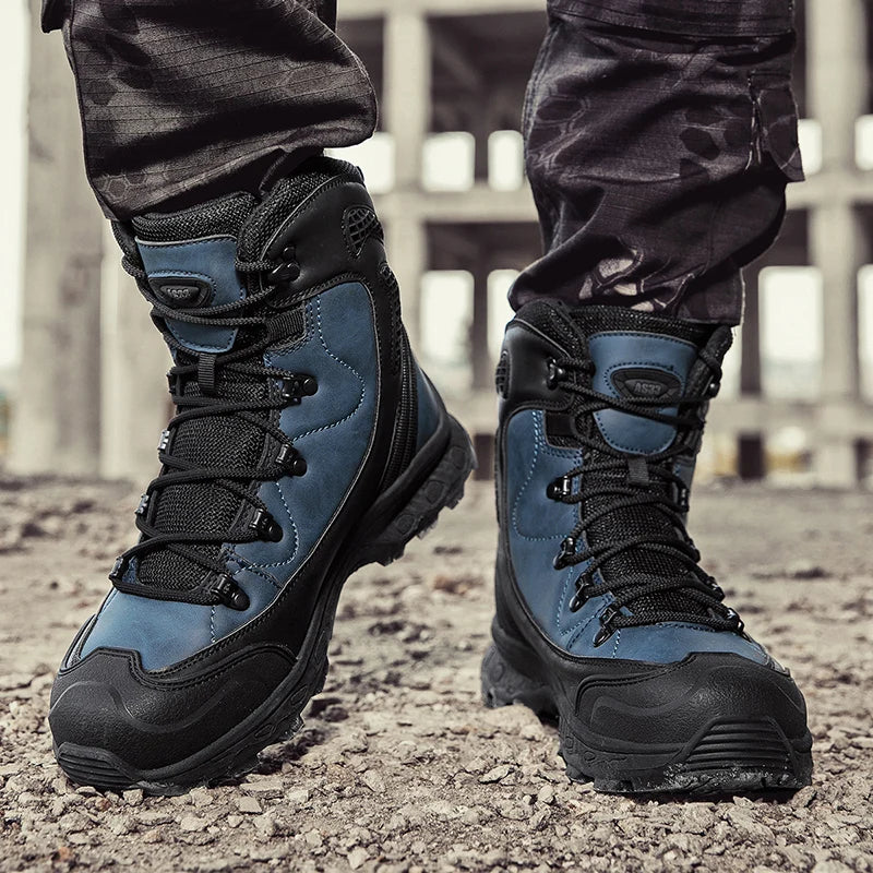 Men's Waterproof Leather Desert Boots Non-Slip Lightweight Work Safty Shoes Breathable Non-Slip Hunting Hiking Work Boots Men