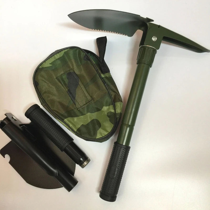 Multifunctional Entrenching Tool Folding Survival Shovel with Axe Saw Hammer Outdoor Shovel Camping Hiking Emergency Multitool