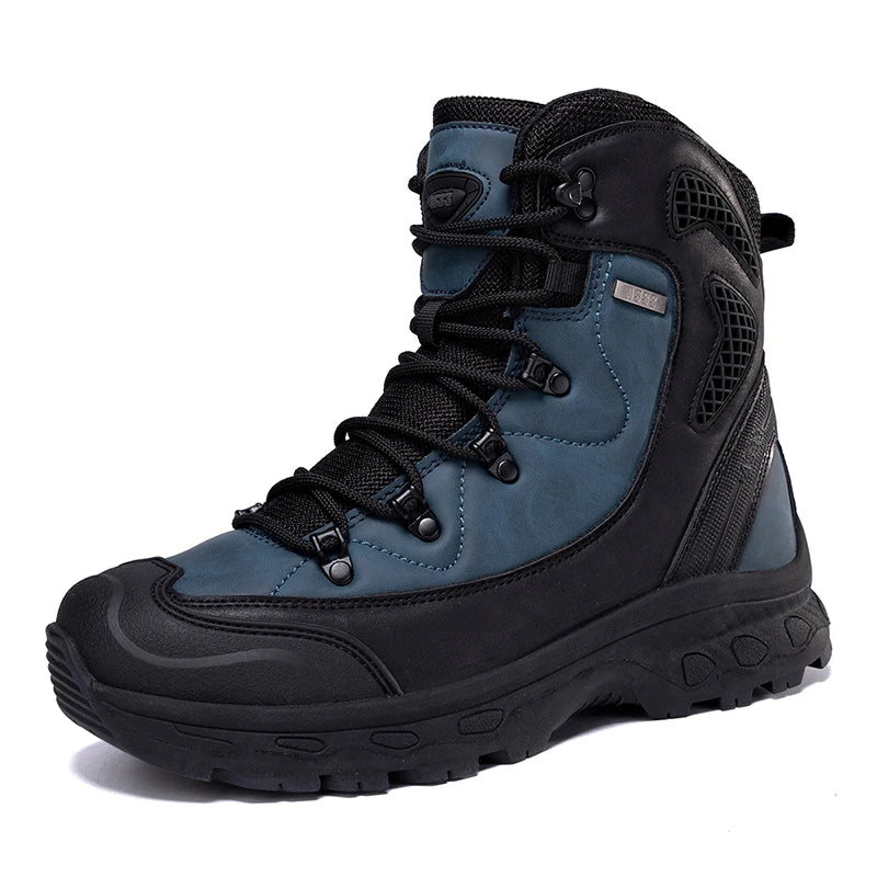 Men's Waterproof Leather Desert Boots Non-Slip Lightweight Work Safty Shoes Breathable Non-Slip Hunting Hiking Work Boots Men