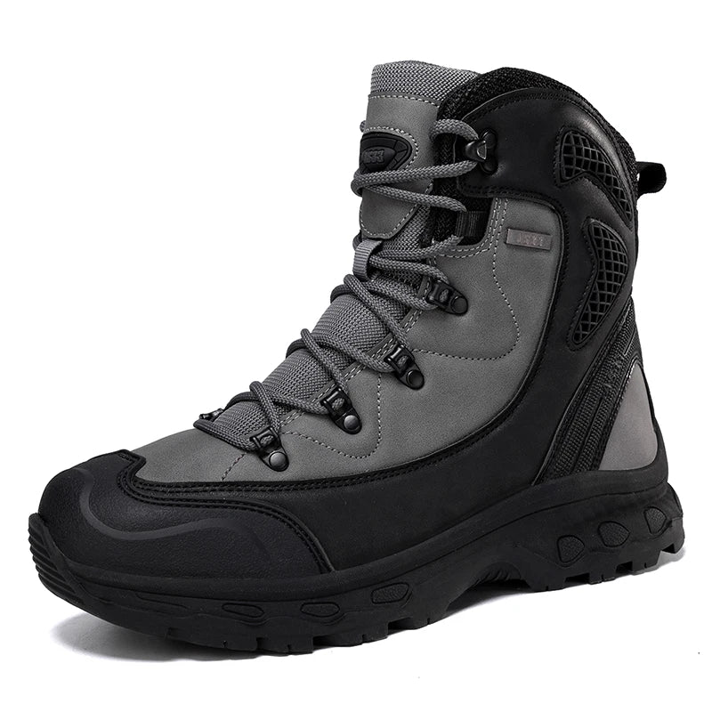 Men's Waterproof Leather Desert Boots Non-Slip Lightweight Work Safty Shoes Breathable Non-Slip Hunting Hiking Work Boots Men