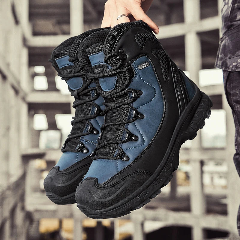 Men's Waterproof Leather Desert Boots Non-Slip Lightweight Work Safty Shoes Breathable Non-Slip Hunting Hiking Work Boots Men