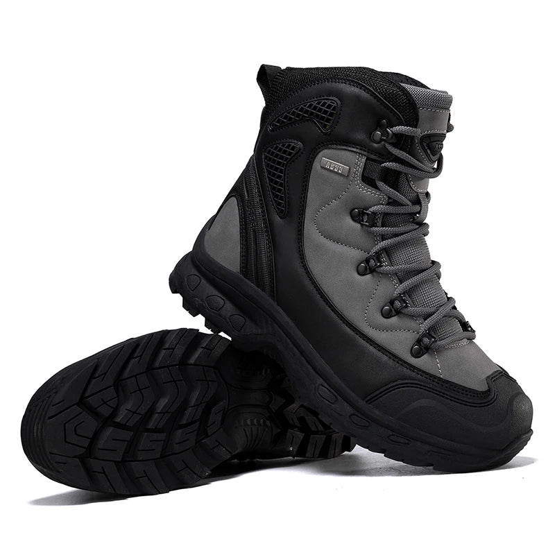 Men's Waterproof Leather Desert Boots Non-Slip Lightweight Work Safty Shoes Breathable Non-Slip Hunting Hiking Work Boots Men