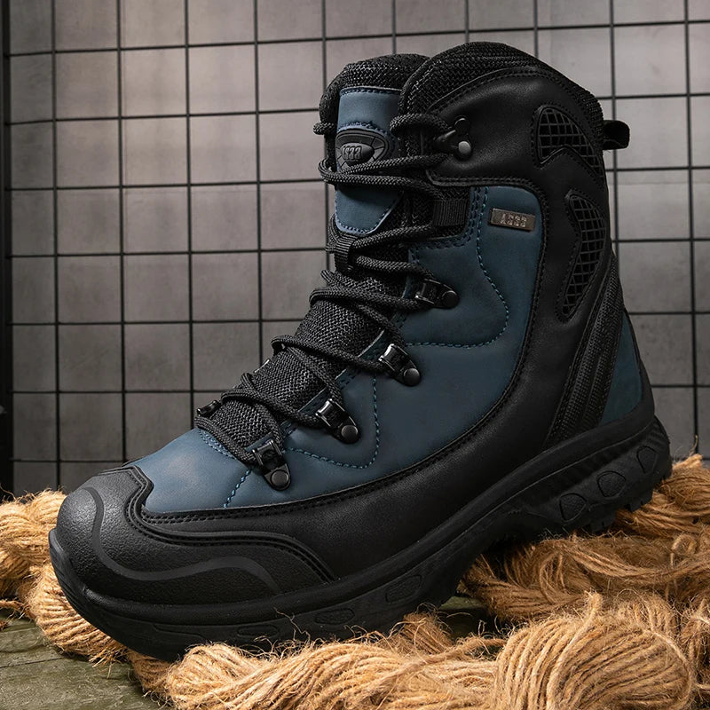 Men's Waterproof Leather Desert Boots Non-Slip Lightweight Work Safty Shoes Breathable Non-Slip Hunting Hiking Work Boots Men