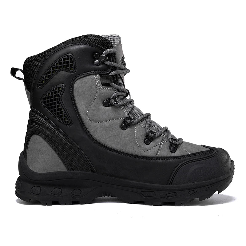 Men's Waterproof Leather Desert Boots Non-Slip Lightweight Work Safty Shoes Breathable Non-Slip Hunting Hiking Work Boots Men