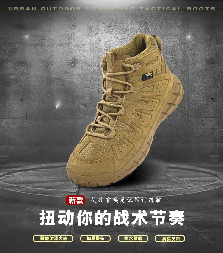 Men Spring Autumn Tactical Military Wear-resistant Hiking Shoes Men's Low-top Boots Outdoor Training Climbing Sports Sneakers