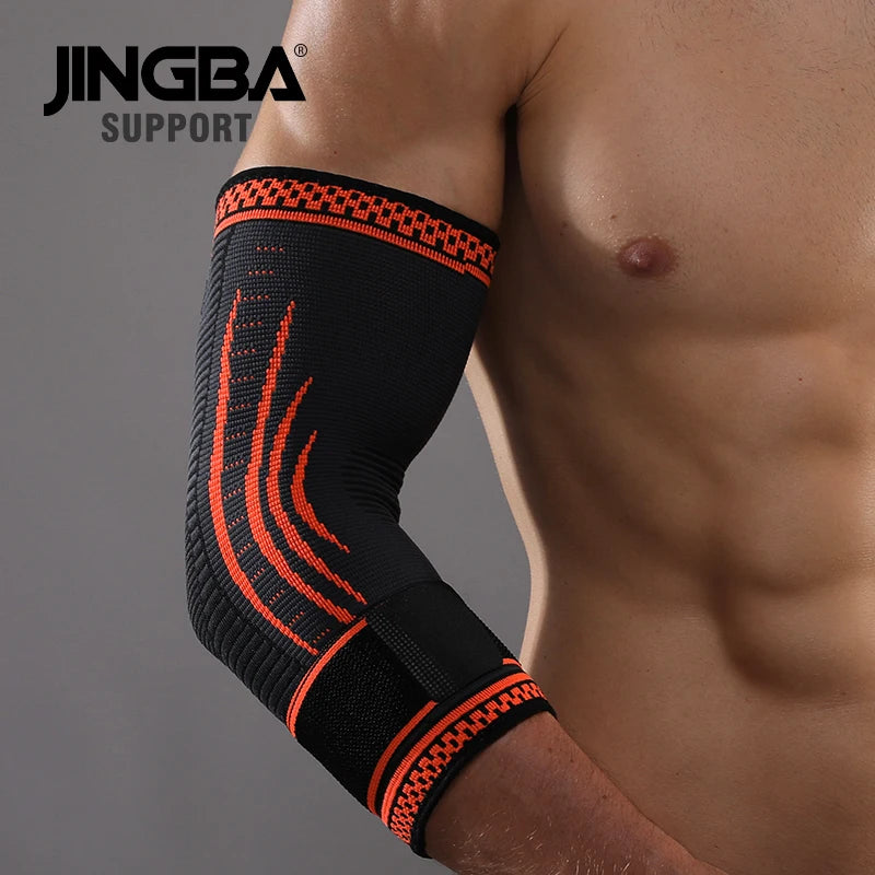 JINGBA Unisex Elbow Support Nylon Elastic Elbow Brace Baseball Tennis Protection Bandage Baseball Compression Arm Sleeve