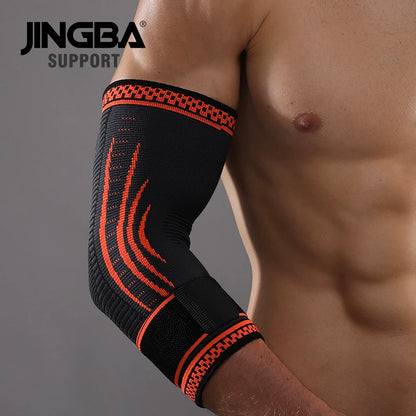 JINGBA Unisex Elbow Support Nylon Elastic Elbow Brace Baseball Tennis Protection Bandage Baseball Compression Arm Sleeve