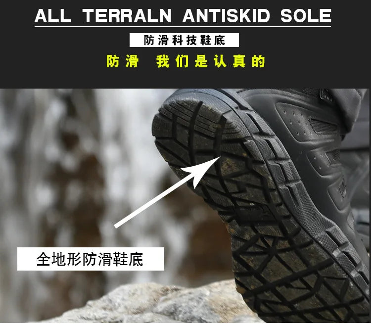 Men Spring Autumn Tactical Military Wear-resistant Hiking Shoes Men's Low-top Boots Outdoor Training Climbing Sports Sneakers