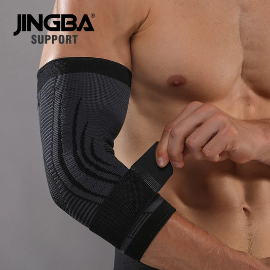 JINGBA Unisex Elbow Support Nylon Elastic Elbow Brace Baseball Tennis Protection Bandage Baseball Compression Arm Sleeve