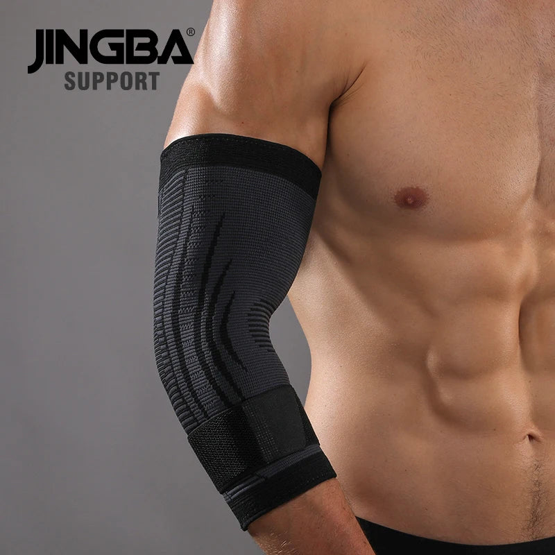 JINGBA Unisex Elbow Support Nylon Elastic Elbow Brace Baseball Tennis Protection Bandage Baseball Compression Arm Sleeve