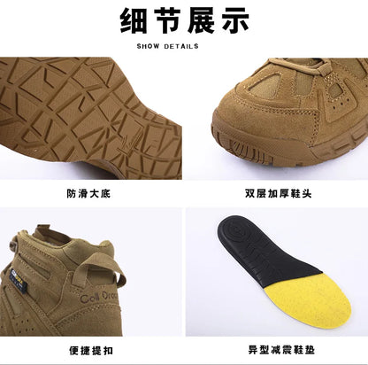 Men Spring Autumn Tactical Military Wear-resistant Hiking Shoes Men's Low-top Boots Outdoor Training Climbing Sports Sneakers