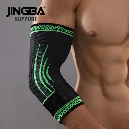 JINGBA Unisex Elbow Support Nylon Elastic Elbow Brace Baseball Tennis Protection Bandage Baseball Compression Arm Sleeve