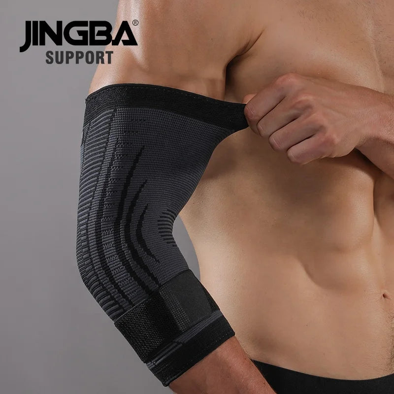 JINGBA Unisex Elbow Support Nylon Elastic Elbow Brace Baseball Tennis Protection Bandage Baseball Compression Arm Sleeve