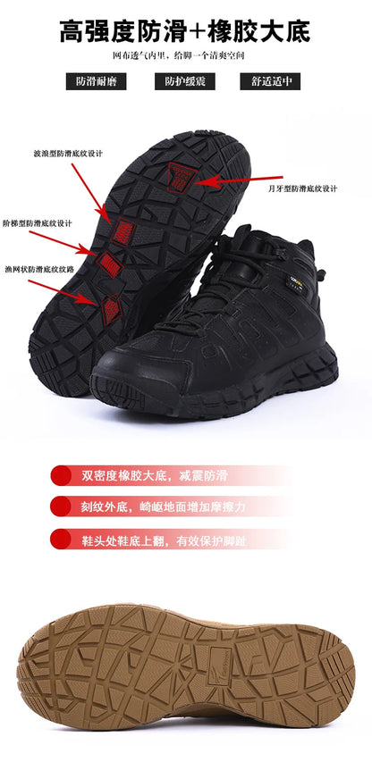 Men Spring Autumn Tactical Military Wear-resistant Hiking Shoes Men's Low-top Boots Outdoor Training Climbing Sports Sneakers