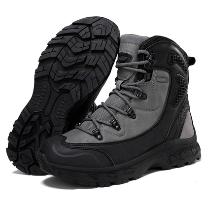 Men's Waterproof Leather Desert Boots Non-Slip Lightweight Work Safty Shoes Breathable Non-Slip Hunting Hiking Work Boots Men