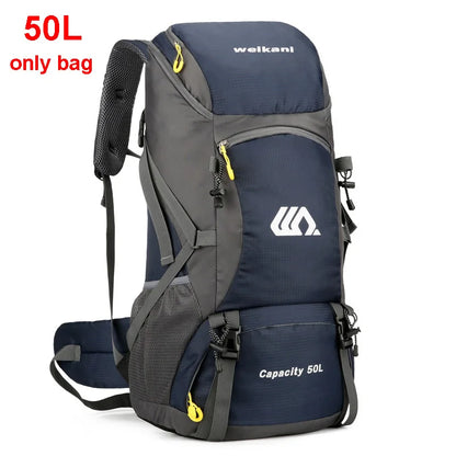 50L Travel Backpack Camping Men Large Hiking Bag and Waterproof