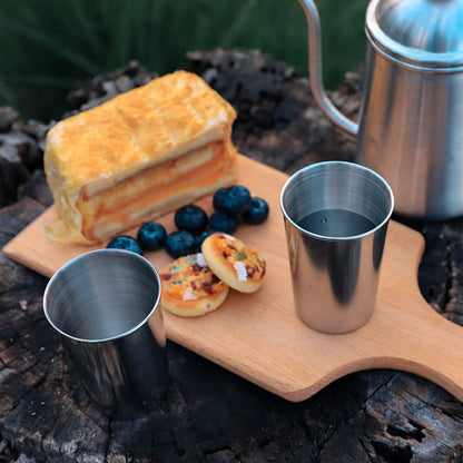 4/8Pcs Outdoor Stainless Steel Water Cup With Case Hiking Camping Picnic BBQ Beer Cups Coffee Cup Portable Travel Drinkware