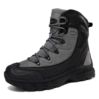 Men's Waterproof Leather Desert Boots Non-Slip Lightweight Work Safty Shoes Breathable Non-Slip Hunting Hiking Work Boots Men