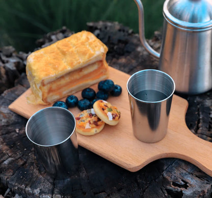 4/8Pcs Outdoor Stainless Steel Water Cup With Case Hiking Camping Picnic BBQ Beer Cups Coffee Cup Portable Travel Drinkware