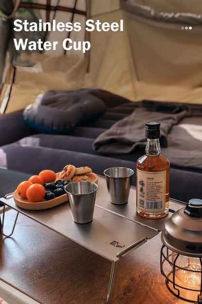 4/8Pcs Outdoor Stainless Steel Water Cup With Case Hiking Camping Picnic BBQ Beer Cups Coffee Cup Portable Travel Drinkware