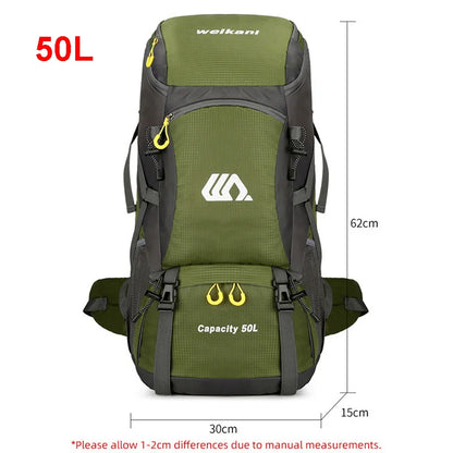 50L Travel Backpack Camping Men Large Hiking Bag and Waterproof