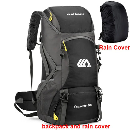 50L Travel Backpack Camping Men Large Hiking Bag and Waterproof