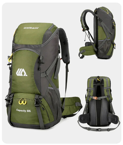 50L Travel Backpack Camping Men Large Hiking Bag and Waterproof