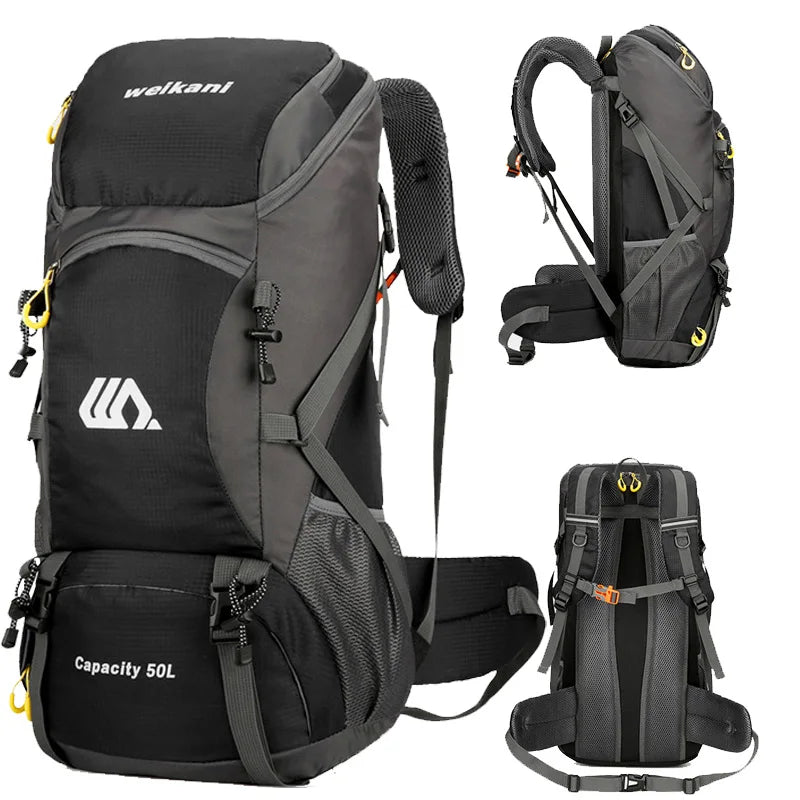 50L Travel Backpack Camping Men Large Hiking Bag and Waterproof