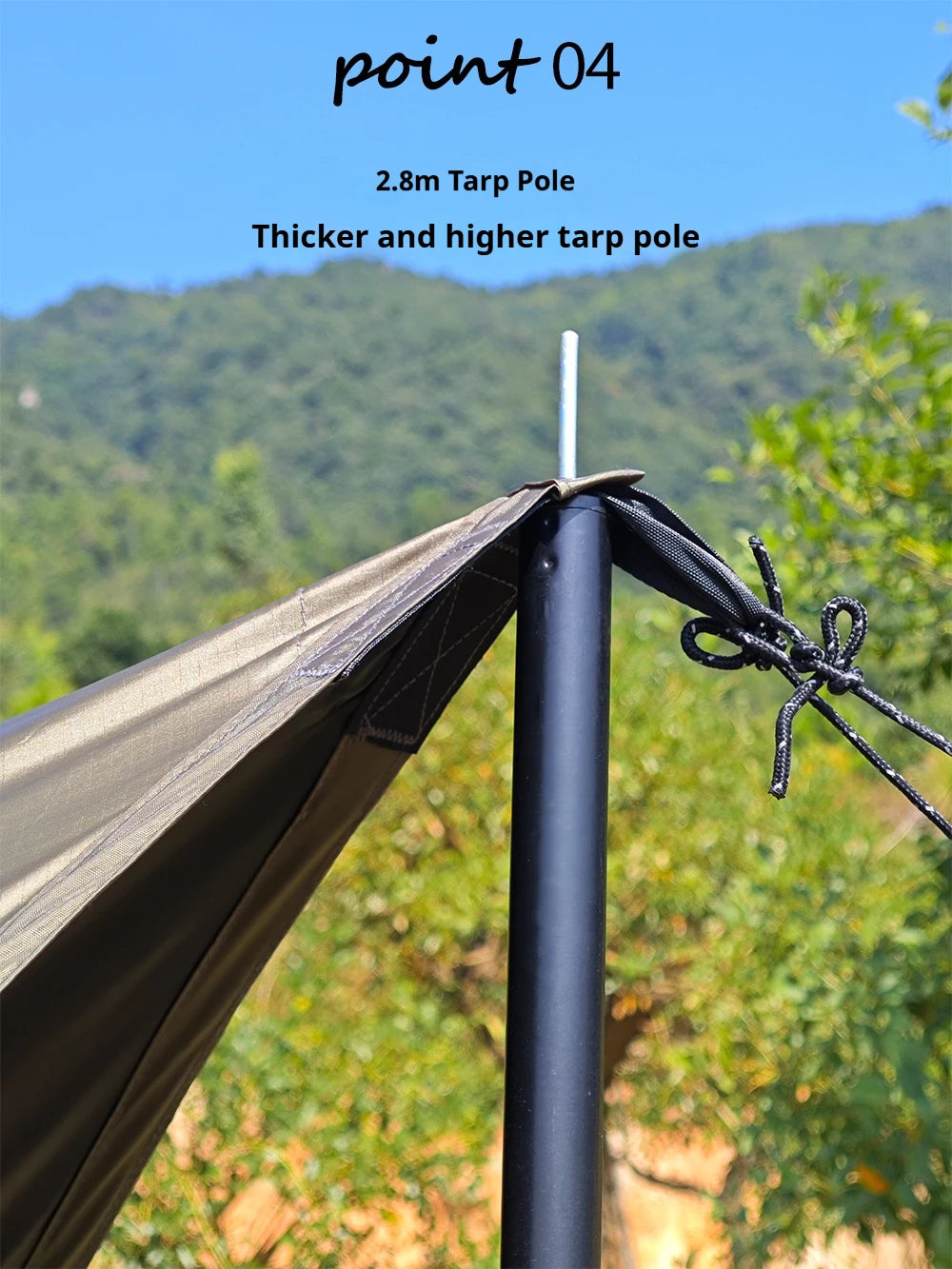 5.1x5.1m Large Black Coating Tarp Waterproof Octagon Coated Camping Tarp Outdoor Awning Tarpaulin Shade Tent Shelter Sunshade