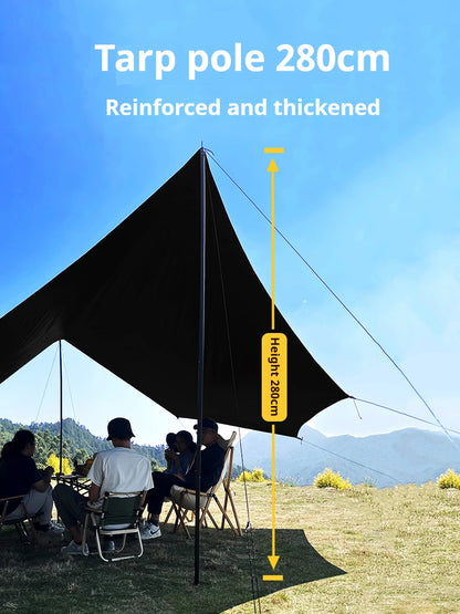 5.1x5.1m Large Black Coating Tarp Waterproof Octagon Coated Camping Tarp Outdoor Awning Tarpaulin Shade Tent Shelter Sunshade
