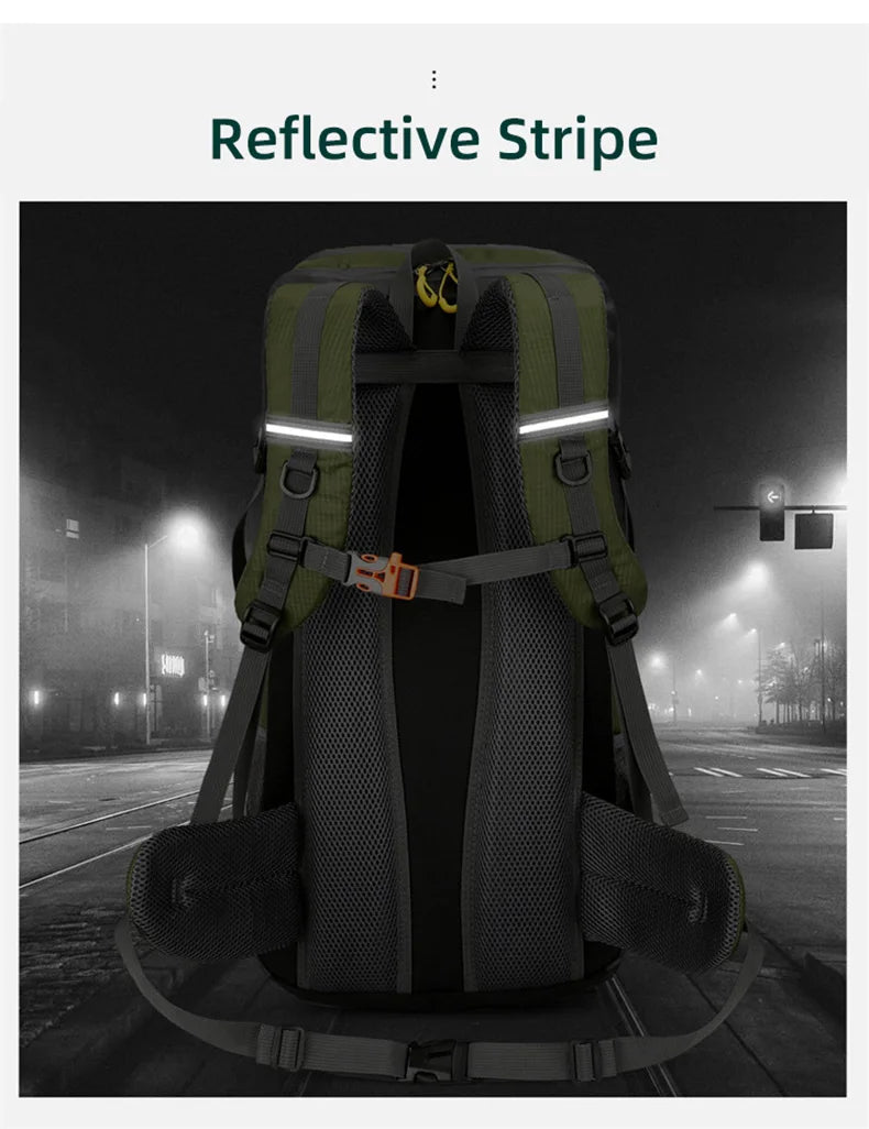 50L Travel Backpack Camping Men Large Hiking Bag and Waterproof