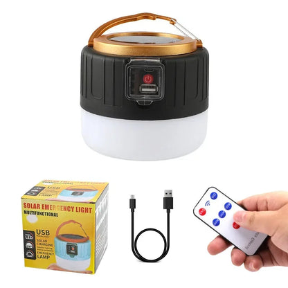 1000W Outdoor Solar LED Camping Light USB Rechargeable Tent Lamp Portable Lanterns Emergency Lights For BBQ Hiking Night Market