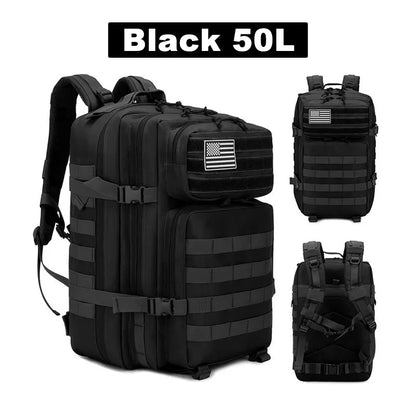 50L/35L/25L Tactical Backpack Men's Travel Large Capacity Rucksacks Men Waterproof Outdoor Sports Multi-functional Bags