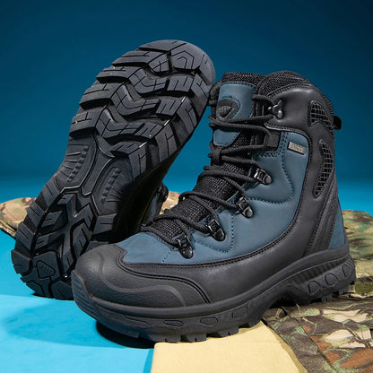 Men's Waterproof Leather Desert Boots Non-Slip Lightweight Work Safty Shoes Breathable Non-Slip Hunting Hiking Work Boots Men