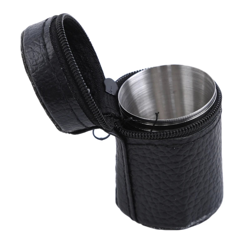 6P/4Pcs 30ml Outdoor Practical Travel Stainless Steel Cups Mini Set Glasses For Whisky Wine Beer With Case Portable Drinkware