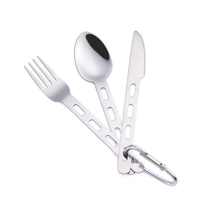 3pcs/set Stainless Steel Cutlery Set Knife Fork Spoon For Home Use Travel Camping Picnic Portable Tableware Set